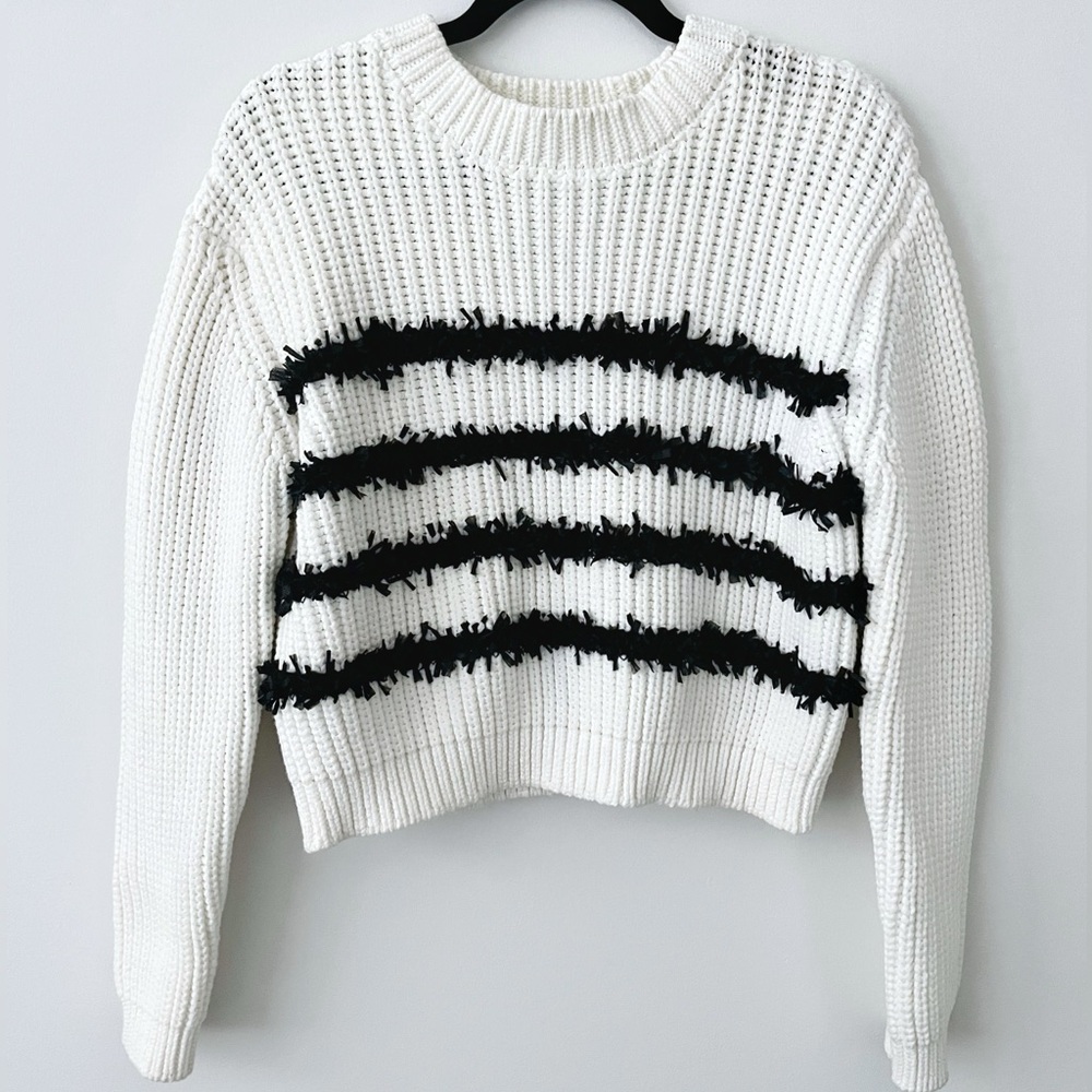 MILLY Striped Crewneck Sweater